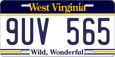 WV license plate 9UV565