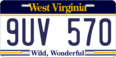 WV license plate 9UV570