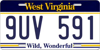 WV license plate 9UV591