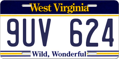 WV license plate 9UV624