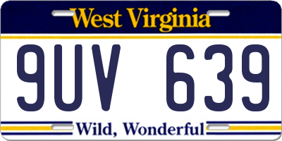 WV license plate 9UV639