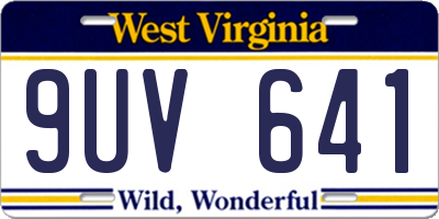 WV license plate 9UV641