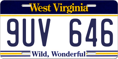 WV license plate 9UV646