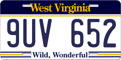 WV license plate 9UV652