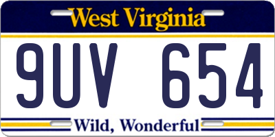 WV license plate 9UV654