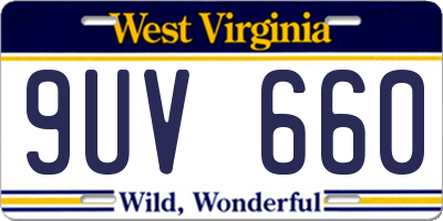 WV license plate 9UV660