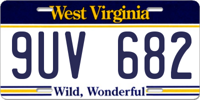 WV license plate 9UV682