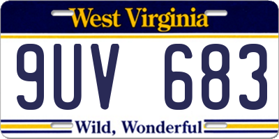 WV license plate 9UV683