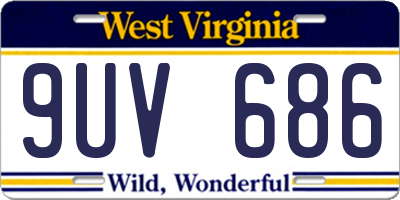 WV license plate 9UV686