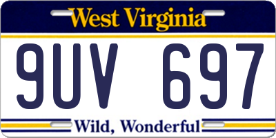 WV license plate 9UV697