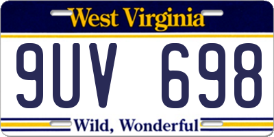 WV license plate 9UV698