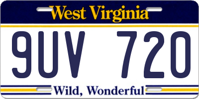 WV license plate 9UV720