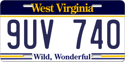 WV license plate 9UV740