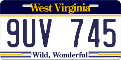 WV license plate 9UV745