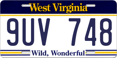 WV license plate 9UV748