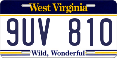 WV license plate 9UV810