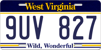 WV license plate 9UV827
