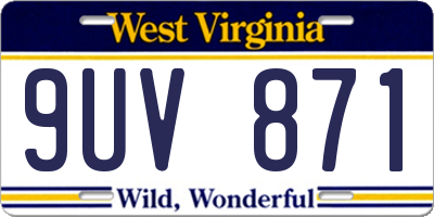WV license plate 9UV871