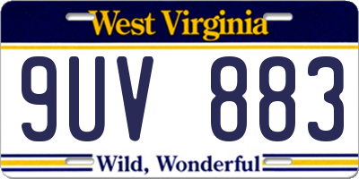WV license plate 9UV883