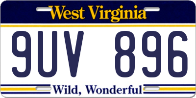 WV license plate 9UV896