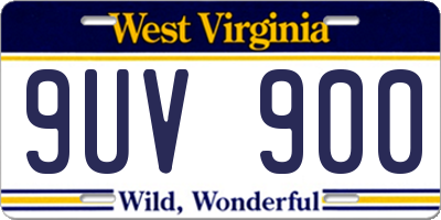 WV license plate 9UV900