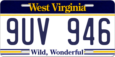 WV license plate 9UV946