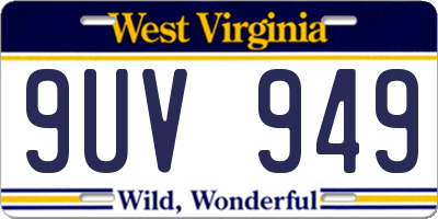 WV license plate 9UV949