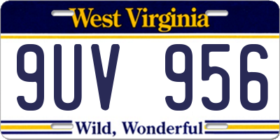 WV license plate 9UV956