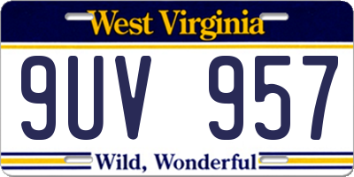 WV license plate 9UV957