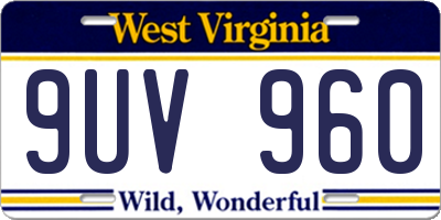 WV license plate 9UV960