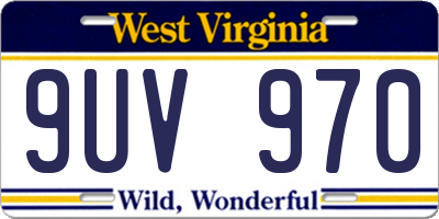 WV license plate 9UV970