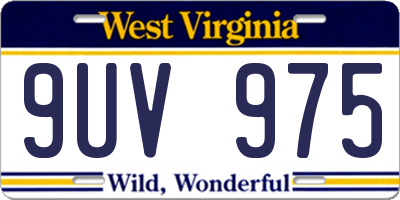 WV license plate 9UV975