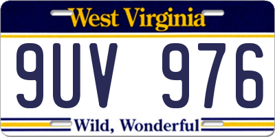 WV license plate 9UV976