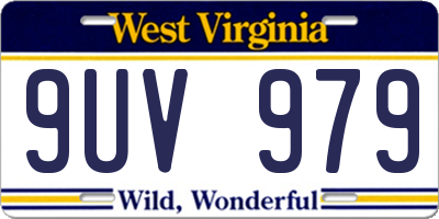 WV license plate 9UV979
