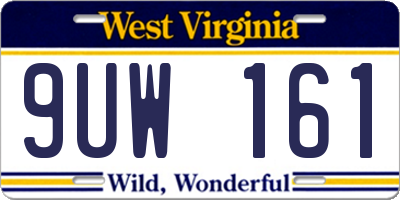 WV license plate 9UW161