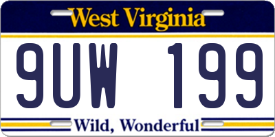 WV license plate 9UW199