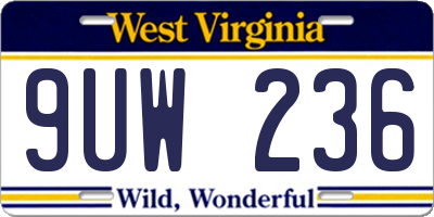 WV license plate 9UW236