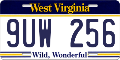 WV license plate 9UW256