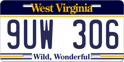 WV license plate 9UW306