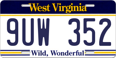 WV license plate 9UW352