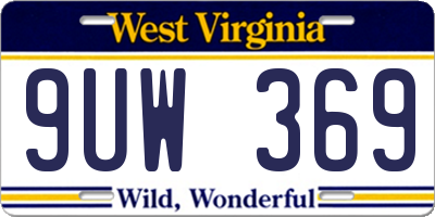 WV license plate 9UW369
