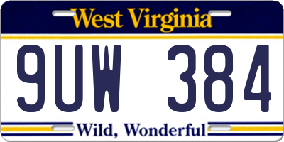 WV license plate 9UW384