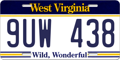 WV license plate 9UW438
