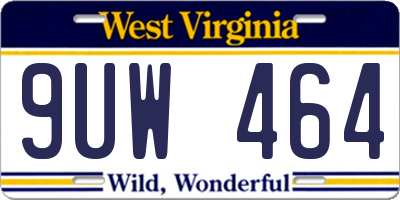 WV license plate 9UW464