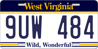 WV license plate 9UW484