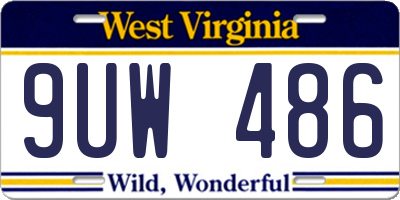 WV license plate 9UW486