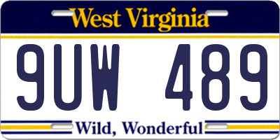 WV license plate 9UW489
