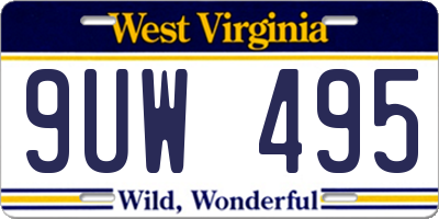WV license plate 9UW495