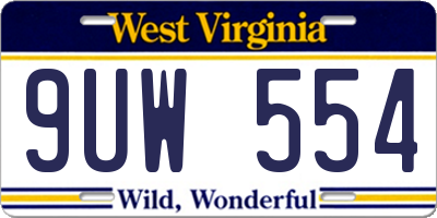 WV license plate 9UW554