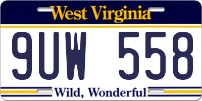 WV license plate 9UW558